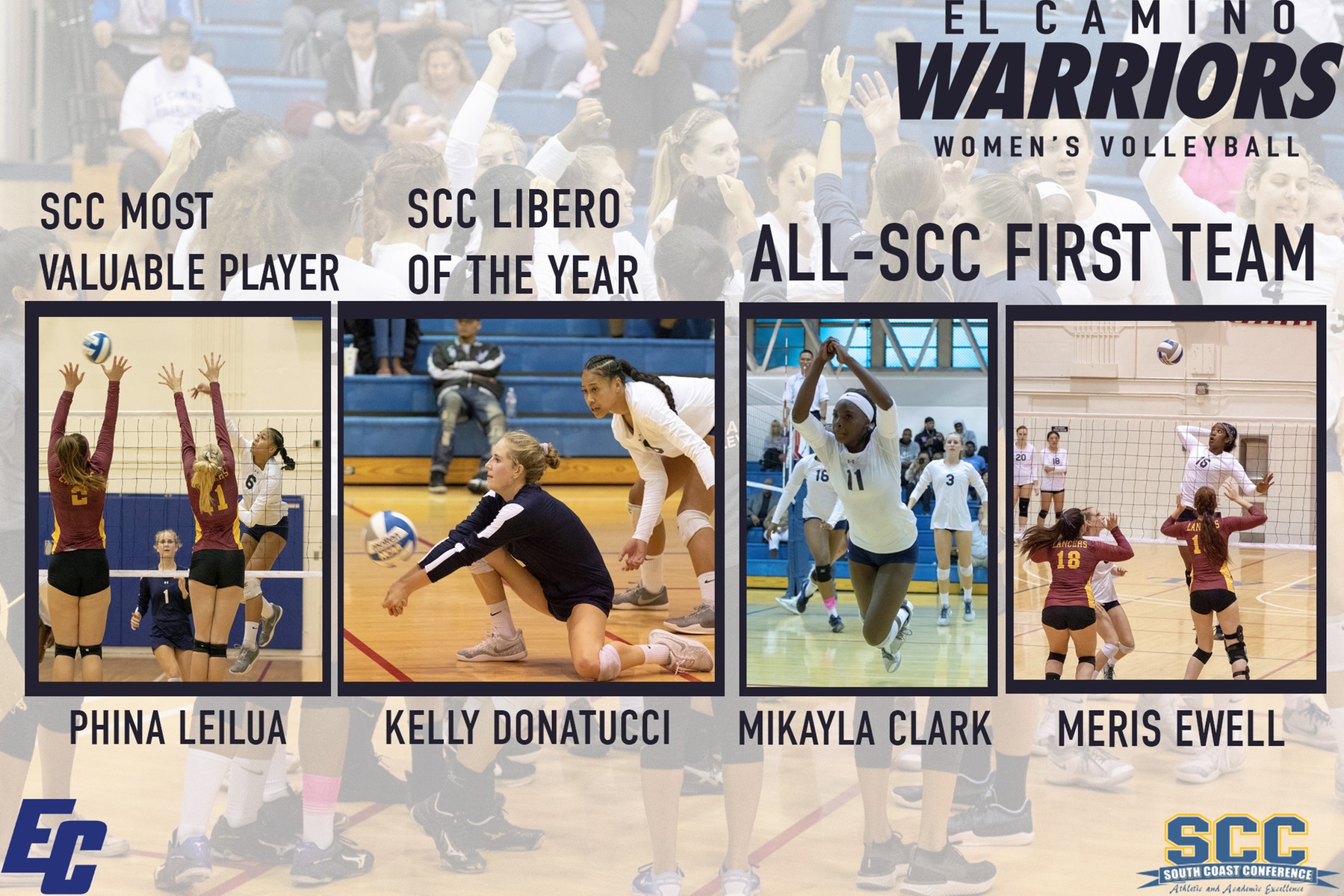 Leilua, Hazell and Donatucci  Receive Top Honors as All-Conference Teams Announced