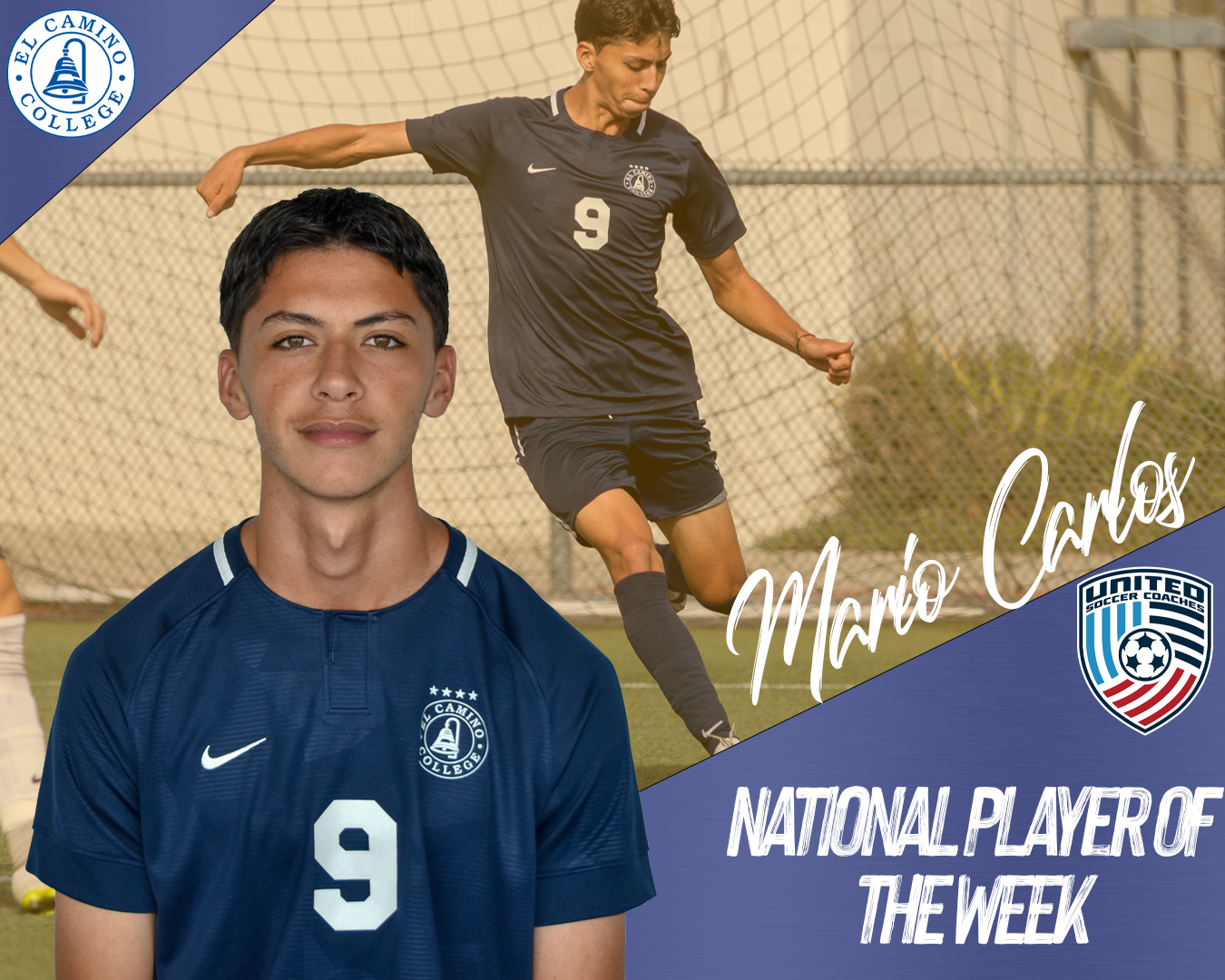 Mario Carlos Named National JUCO Soccer Player of the Week